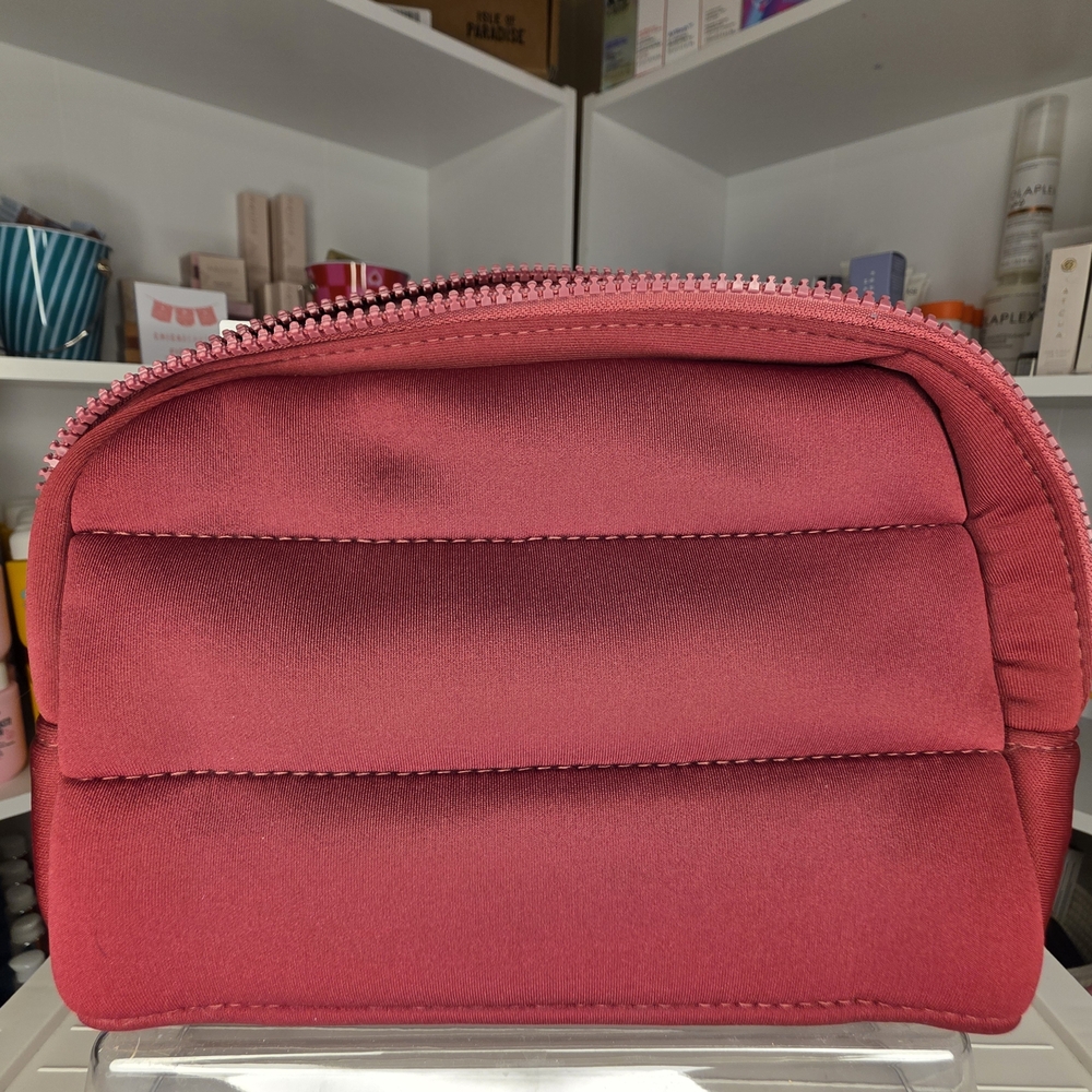 Red Quilted Cosmetic Bag